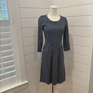 Boden Striped Navy and White Mini Dress